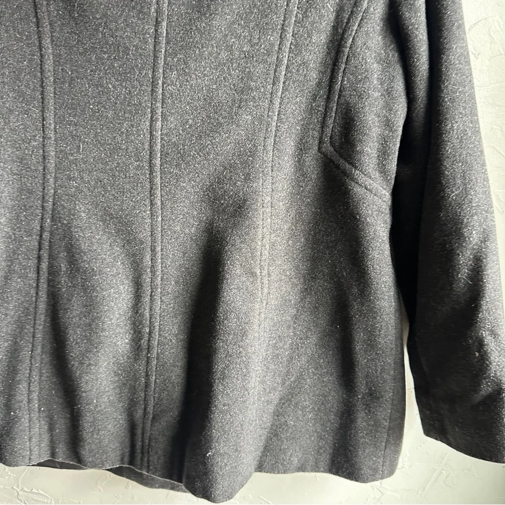 Charcoal Wool Blend Peacoat Dark Academia Classic Timeless Coat L Croft & Barrow